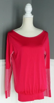 Camiseta de mujer Nike Dri-FIT manga larga talla M rayas rojas Foto 1 de 4