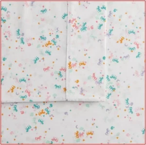 Big One UNICORNS Sheet Set - 275 tc Cotton Blend 16" Deep - White - FULL ❤️NEW❤️ - Picture 1 of 5