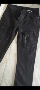 Black ArtMeetsChaos Skinny Sing Sing Fit Jeans Men's 34 - Picture 1 of 6