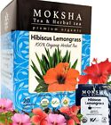 Thé d'hibiscus biologique à la citronnelle - 20 sachets de thé bio développés - 100 % USD
