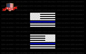American Flags Tactical Military Flag Set of 2 USA Vinyl Decal Sticker Thin Blue - Picture 1 of 2