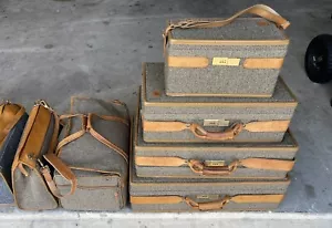 6 Piece Vintage Hartmann Luggage - Brown/Tan Tweed - Picture 1 of 23