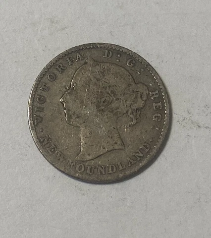 1890 Newfoundland Canada 10 Cents 0.9250 Silver ASW 0.0701 Oz Free Shipping Cover