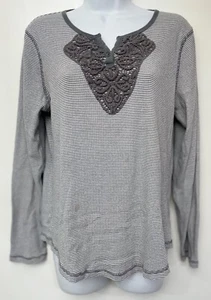 Camicia donna manica lunga bianca e nera Faded Glory taglia L (12-14) B16 - Foto 1 di 7