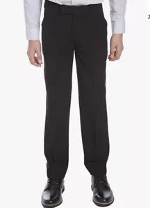 Calvin Klein Size 16-20 Skinny Boys' Bi-Stretch Flat Front Dress Pant Black - Picture 1 of 14