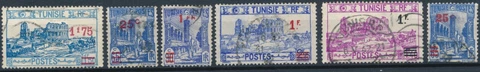 Various Issues surch: 6 Values - Tunisia 1937/41 - F H Cover