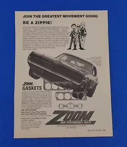 1969 ZOOM GASKETS HIGH PERFORMANCE PARTS ORIGINAL PRINT AD TINY LUND NASCAR GT - Picture 1 of 1