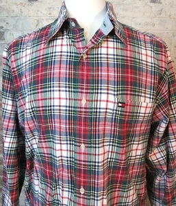 Vintage Tommy Hilfiger Gingham Plaid Button Down Shirt Men's L FLAG LOGO - Picture 1 of 5