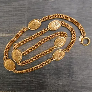 Collar Vintage Enchapado en Oro CC Logotipos Medalla Dije #525c Rise-on - Imagen 1 de 6