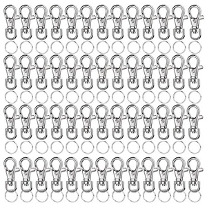 Metal Lanyard Swivel Clasps Snap Hook Lobster Claw Clasps with Key Rings 160PCS - Picture 1 of 8