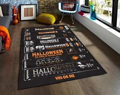 Nostalgic Retro Style Rug,Vhs Case Themed Rug,Horror Rug,Movie Room NostalgicRug - Image 1 of 4
