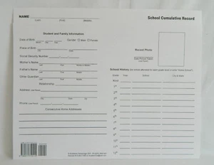 Transcript Cumulative Folders, Pk of 25, Use w. Record keeping & Grades K-12th - Picture 1 of 5