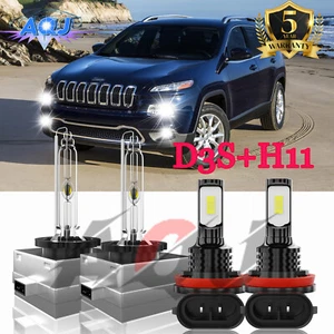 HID Headlight Bulbs For Jeep Grand Cherokee2014-2017 High Low Beam LED Fog Light - Bild 1 von 16