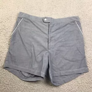 Vintage Christian Dior Monsieur Shorts L Blue Poly Cotton 4.5" Chino - Picture 1 of 11