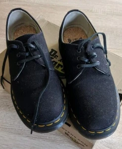 Doc Martens, Natural Canvas Schuhe Schwarz Vegan Top Wie Neu - Bild 1 von 6