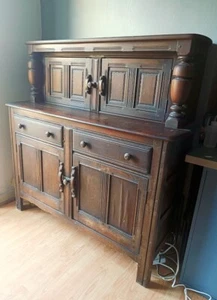 Vintage Ercol Solid Wood Dresser With Cupboards and Drawers - Picture 1 of 12