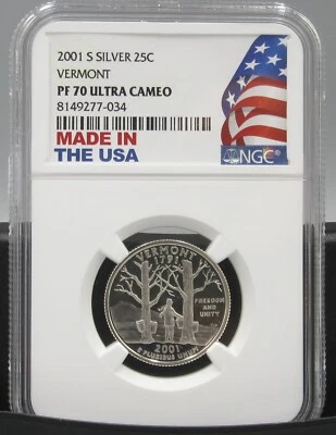 2001 S Vermont Silver NGC PF 70 UCAM - Image 1 of 2