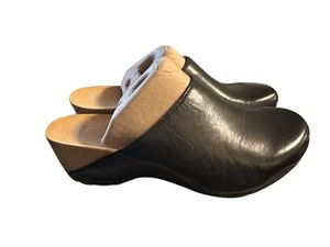 New, Dansko Talulah Black Milled Burnished Leather Mule Clog- Size 40. - Picture 1 of 14