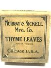 Early 1900s-Chicago Illinois-Murray & Nickell Mfg Co-Thyme Leaves-Antique Herb O