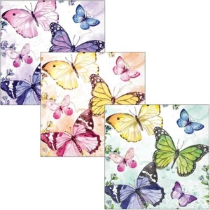 3 Paper Napkins For Decoupage Scrapbooking Craft Lunch Serviettes Butterflies - Picture 1 of 13