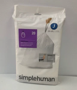 Simple Human Custom Fit Trash Can Liners  Code J 20-Count 30-45 Liter  NEW - Picture 1 of 2