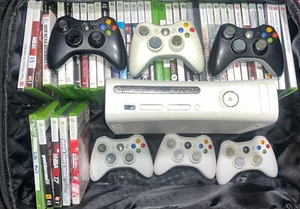Xbox 360 Bundle Console 45+ Discs + 6 Controllers, Chargers $3000 Retail Value - Picture 1 of 6
