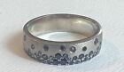 14k White Gold Sapphire Scatter Ring Satin Finish Galaxy Cigar Band $1900 Size 8