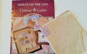 Quilts On The Line Cross Stitch Pattern Book Victoria's Garden Includes Aida - Picture 1 of 1