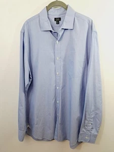 J. Camisa de vestir Crew azul abotonada para hombre talla 16/35 120's 2 capas - Imagen 1 de 5