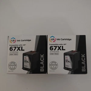 2 szt LD Zamiennik do HP 67XL 3YM57AN Czarny wkład atramentowy HY DeskJet Envy - Zdjęcie 1 z 4