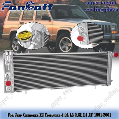Radiador de aluminio para Jeep Cherokee XJ Comanche 2,5 L L L4 4,0 L L6 AT 1991-2001. Foto 1 de 4