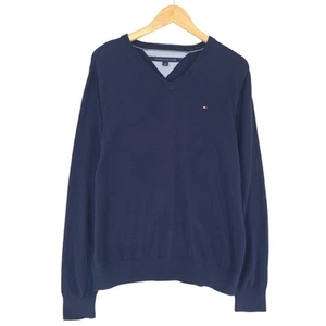 Suéter Vintage Tommy Hilfiger Para Hombre Azul De Algodón Rp8 Talla M - Imagen 1 de 7