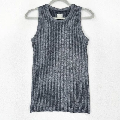 Athleta Shirt Womens Small Gray Ribbed Renew Knit Tank Top Sleeveless Casual - Image 1 of 4