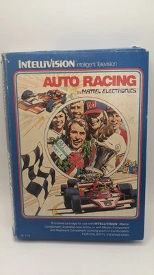 1980 Auto Racing Mattel Intellivision Flip Open Box Video Game With Overlays - Image 1 of 4