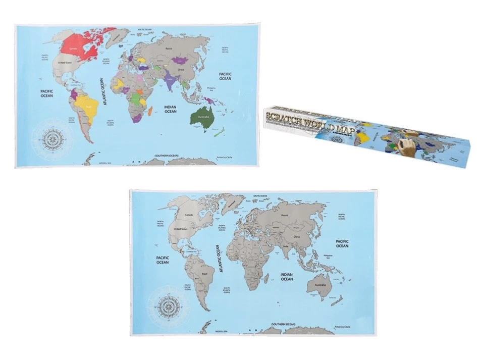 Scratch Off Map of the World …BRAND NEW ABD BOXED BARGAIN  - Image 1 of 1