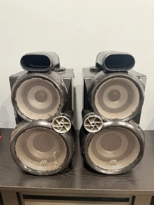 (JUEGO DE 2) Altavoces de Doble Tubo JVC SP-MXGC5 *TOTALMENTE FUNCIONALES* MX-GC5 Negro Foto 1 de 4