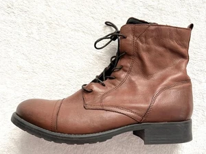 Aldo Damen Stiefeletten, Reißverschluss/Spitze, braunes Leder, 230 $, Größe 11 - Bild 1 von 9