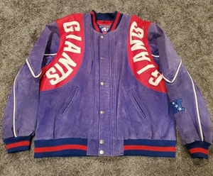 Vintage GIII NFL New York Giants Suede Jacket Button Up Size 2XT - Picture 1 of 13