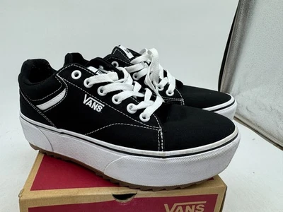Vans Seldan Platform Sneakers Women's Black White Canvas Low Top Walking - 7.5 - Image 1 of 4