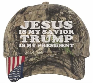 Jesus is my savior Trump is my President Outdoor Cap CWF305 Mossy Oak Hat - Picture 1 of 1