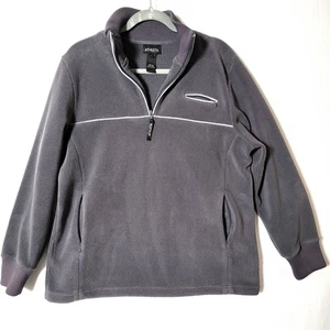 Athleta Womens Fleece Pullover Long Sleeve Size Medium Grey 1/4 Zip Outdoor Wear - Picture 1 of 12