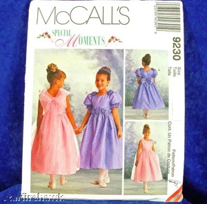 Vestido formal para niña McCall's 9230 RARO '98 2 looks talla 4-6 patrón de costura sin cortar - Imagen 1 de 1