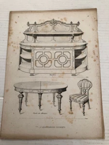 Disegni originali mobili di Giuseppe Cima 1830 Panadora Tavolo da allungare - Picture 1 of 1