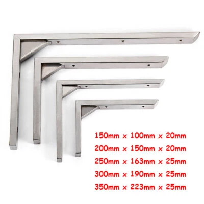6/8/10/12/14 Zoll Edelstahl Regalträger Halterung L Form Schwerlast Wandmontage - Bild 1 von 4
