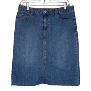 Liz Claiborne Skirt Womens 8 Blue Denim Jean Skirt Medium Wash Retro Casual Y2K - Picture 1 of 4