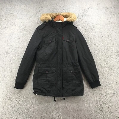 Chaqueta Parka Levi Strauss & Co. Mujer M Negra Sudadera con Capucha Mangas Largas Bolsillos Delanteros Foto 1 de 4
