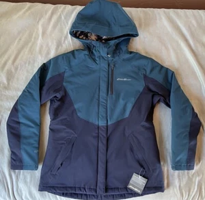 Eddie Bauer Powder Search Insulated Jacket Size Large Peacock Blue NWT MSRP $279 - Picture 1 of 8
