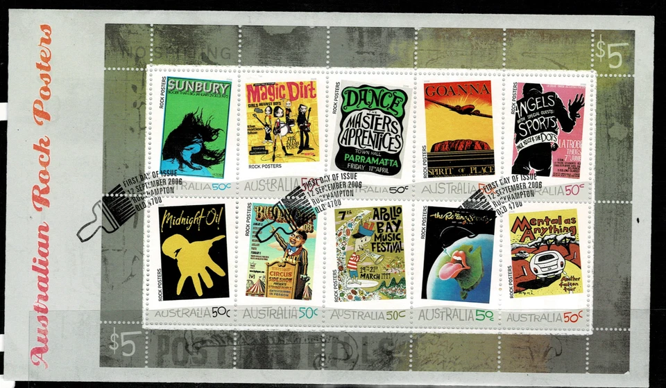 PÓSTERS DE ROCK AUSTRALIANO AUSTRALIANO 2006 FDC Foto 1 de 1