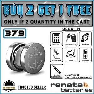 379 RENATA WATCH BATTERY 1.55v SR521SW FOR WATCHES⌚KEY FOB 🔑 BUY 2 GET 1 FREE❤️ - Picture 1 of 7