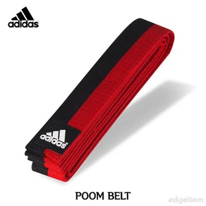 ADIDAS POOM BELT 180cm Black&Red Taekwondo TKD Judo Kendo Hapkido COLOR BELT - Picture 1 of 5